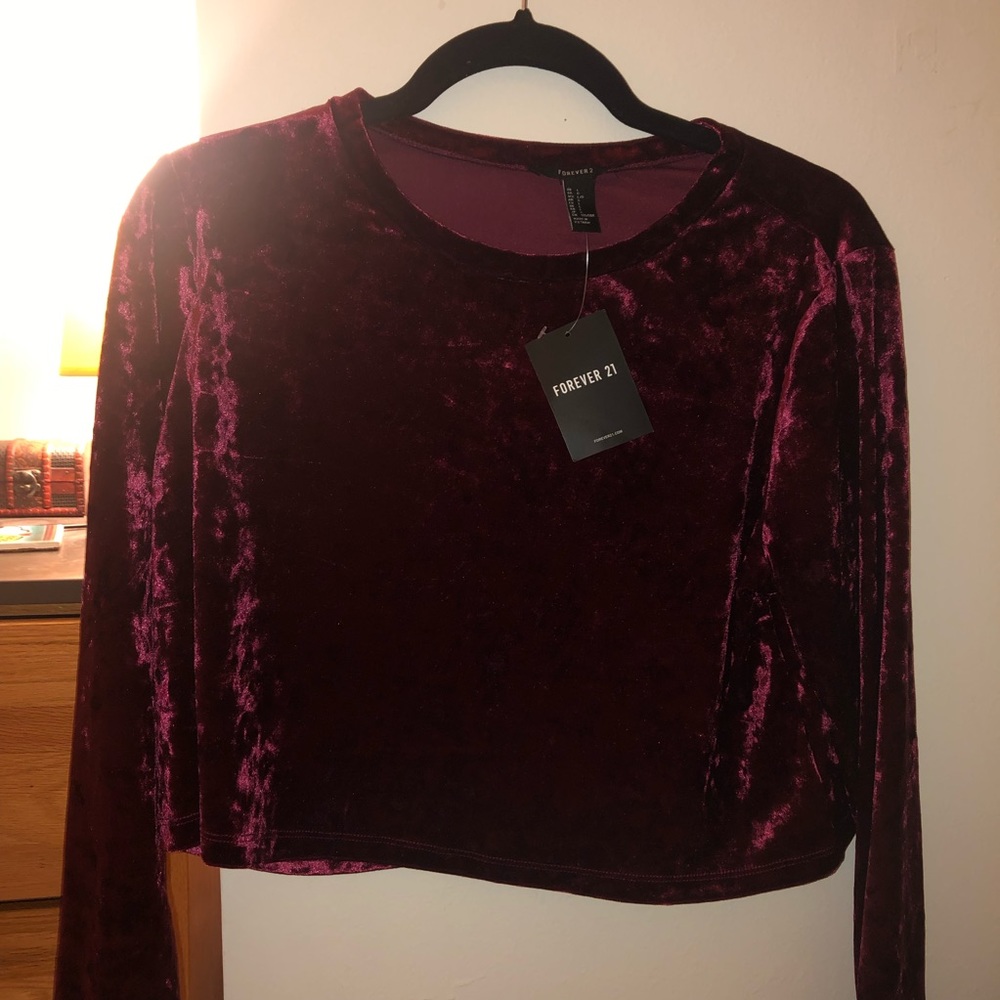 Velvet Crop Top NWT